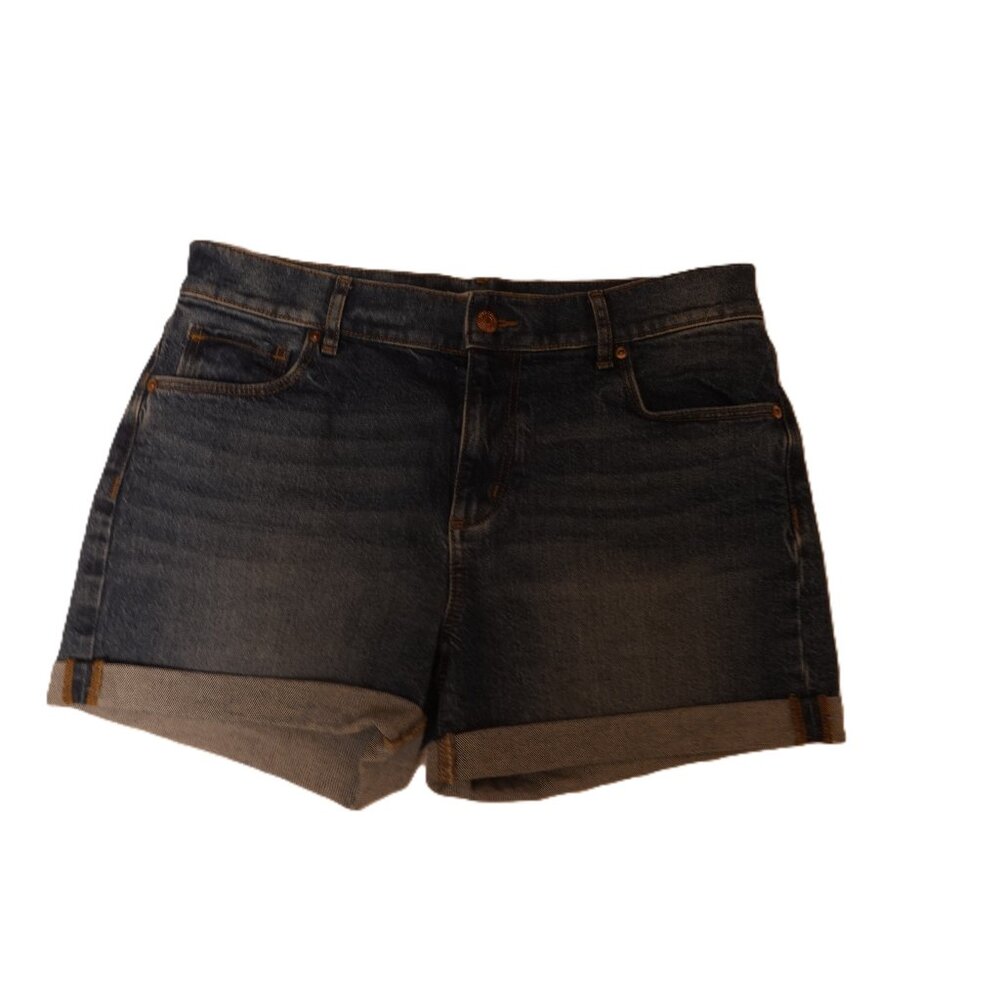Women's Loft Mid-wash cuffed denim shorts